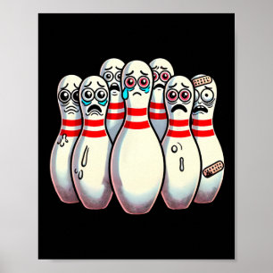 Poster Boliche Assustada Pins Cartografia Diversão Bowler
