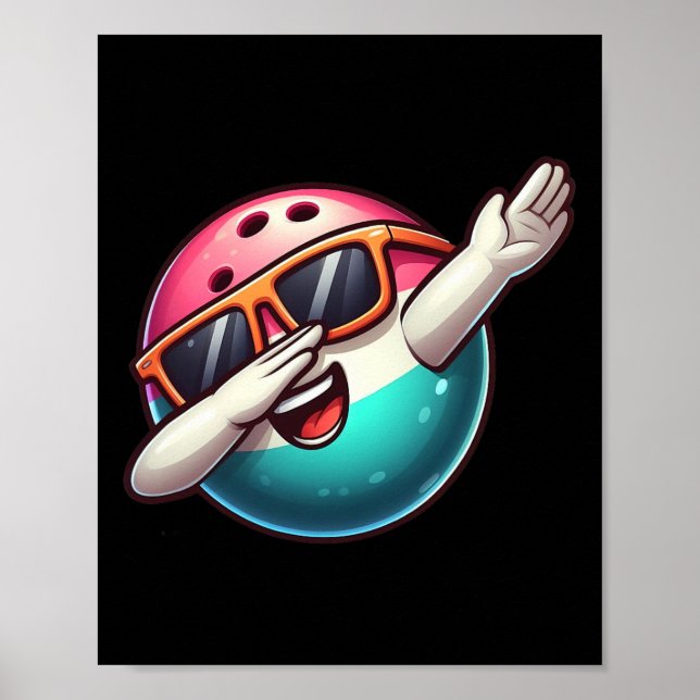 Poster Boliche Byll Dabbing Óculos de sol Jogador de boli (Frente)