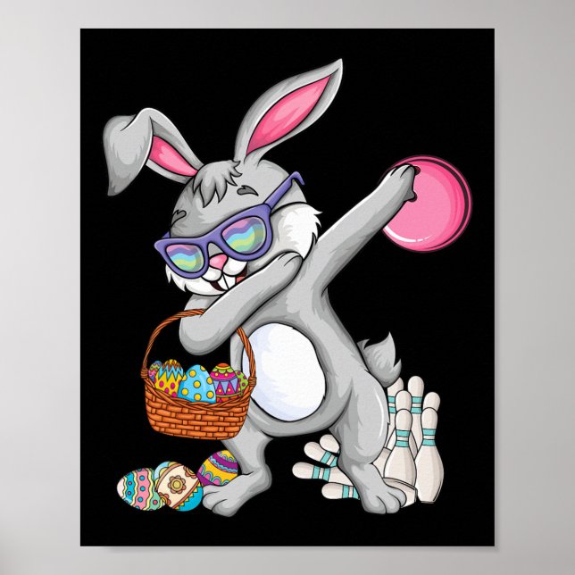 Poster Boliche Byll E Pins Bunny Orelha Ovo Caça Páscoa (Frente)