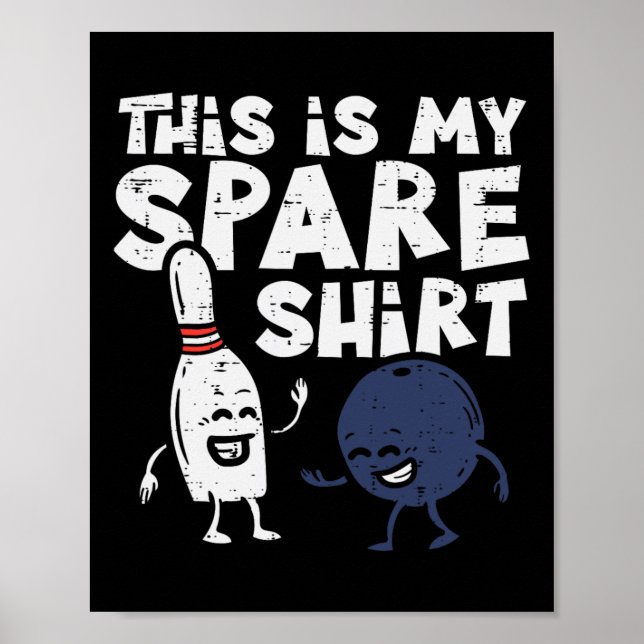 Poster Boliche Camisa Esparada Camisa Engraçada Boliche M (Frente)