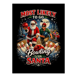 Póster Boliche com o Papai Noel