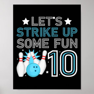 Poster Boliche de 10 Festas de aniversário de 10 anos