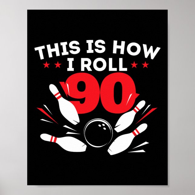 Poster Boliche De Aniversário Com Mais De 90 Anos (Frente)