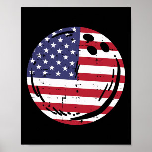Poster Boliche De Bandeira Dos Eua Ll Homens De Bowler Pa