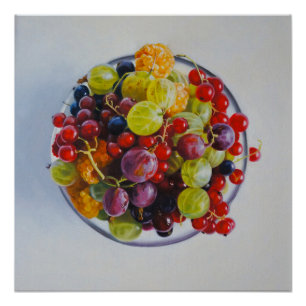 Póster Boliche de Berries - Vida Fruta Estática Hiperreal