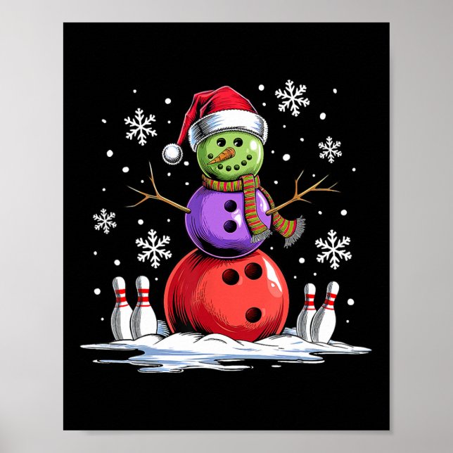 Poster Boliche de boliche Neve, Natal (Frente)