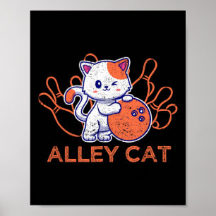 Poster Boliche de Gato beco Equipe Humor Engraçado Cats V