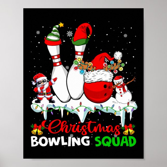 Poster Boliche de Natal Papais noeis Dabbing  Elf Boliche (Frente)
