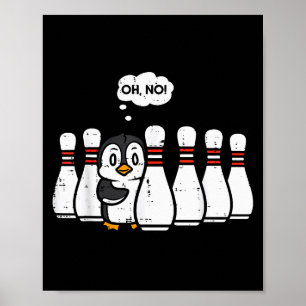 Poster Boliche de Pinguim Ns Oh Não Jogador de Boliche En