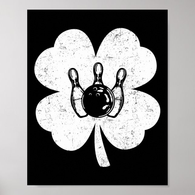 Poster Boliche De Shamrock Irlandês Boliche Lo (Frente)