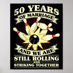 Poster boliche do aniversário de 50 anos casada Esposa Ca