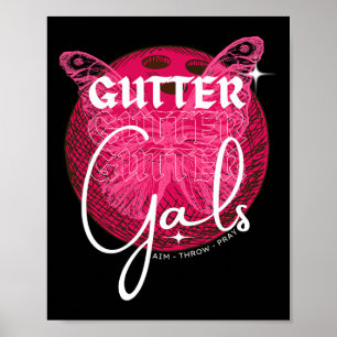 Poster Boliche Engraçado Gals Gals Nome Equipe Festa de M