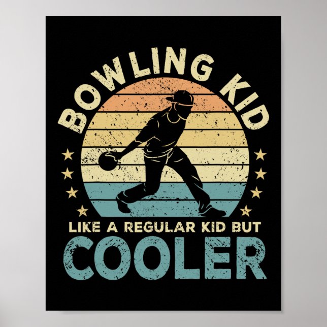 Poster Boliche Kid Boliche Player Engraçado (Frente)