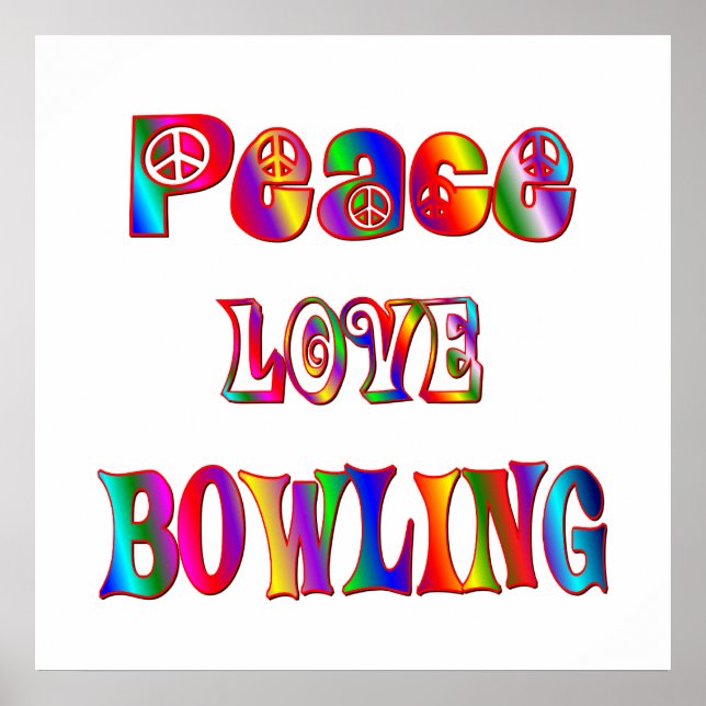 Póster Boliche Peace Love (Frente)