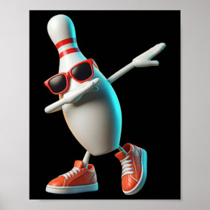 Poster Boliche Pin Dabbing Sungles Bowler Player Homens