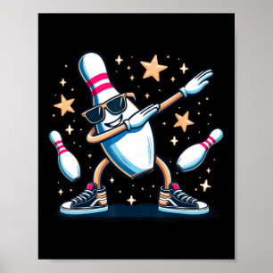 Poster Boliche Pin Dabbing Sungles Bowler Player Kids Boy