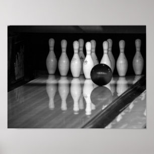 Poster Boliche preto e branco