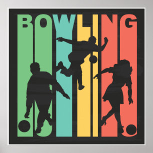Póster Boliche retro