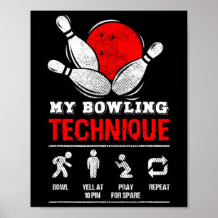 Poster Boliche Technique Bowl League - M Negro