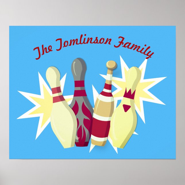 Poster Boliches do estilo Vintage (Frente)