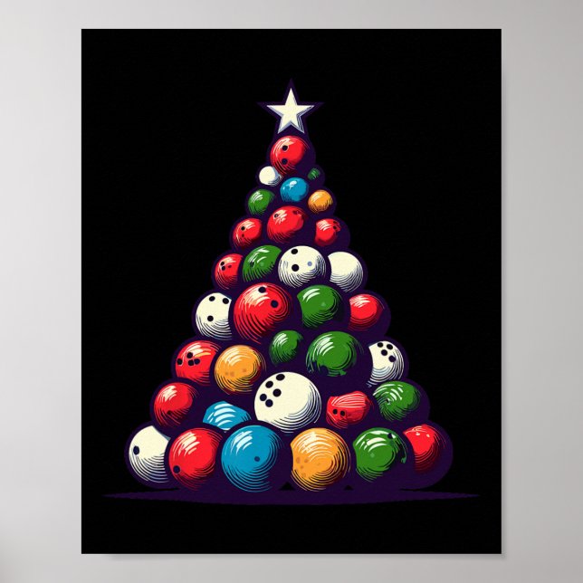 Poster Boliches Engraçadas Luzes De Árvore De Natal Para  (Frente)