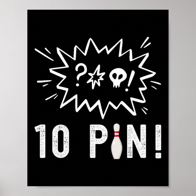 Poster Boliches Engraçadas Odeio A Boliche De Dez Pinos (Frente)