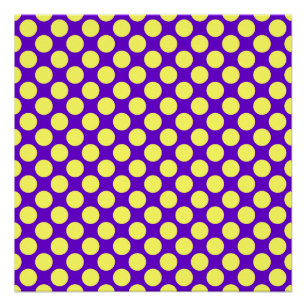 Póster Bolinhas Amarelas com Estilhaço de Fundo Roxo