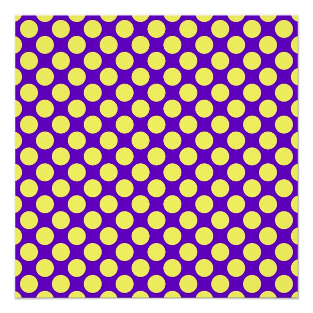 Póster Bolinhas Amarelas com Estilhaço de Fundo Roxo (Frente)
