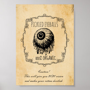 Poster Bolinhas Oculares Apanhadas da Farmacopeia Vintage