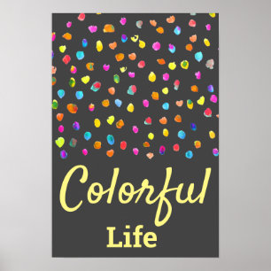 Poster Bolinhas watercolor boho pop art