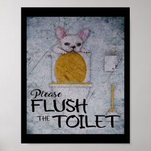 Poster Bolinho Francês Engraçado No Banheiro Presentes