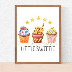 Poster Bolinhos de Água Colorida Little Sweetie Berçário
