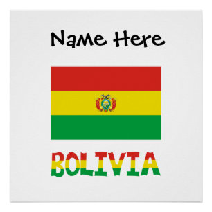 Póster Bolívia Bandeira Bolívia Personalizada