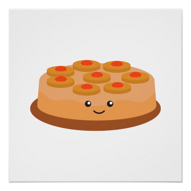 Póster Bolo de ananás de cima para baixo (Frente)