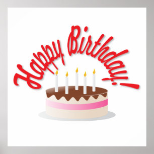 Póster Bolo de aniversário