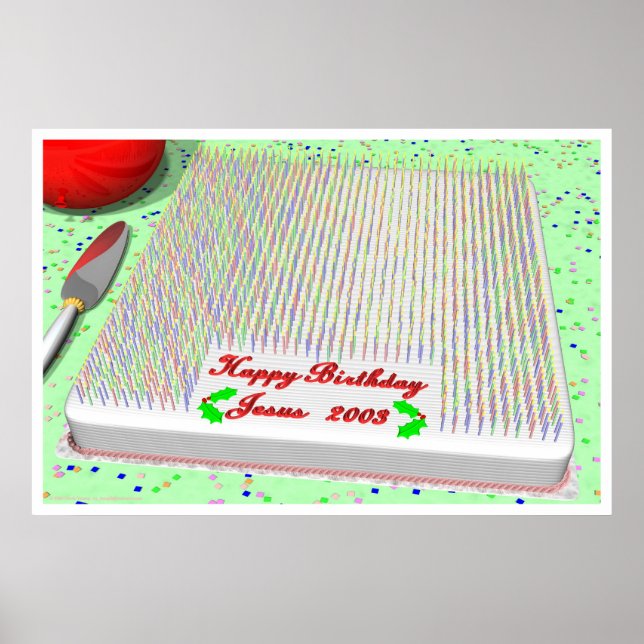 Póster Bolo de aniversário de Jesus (Frente)