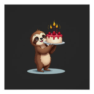 Póster Bolo de Aniversário Engraçado com Fantasia de Preg