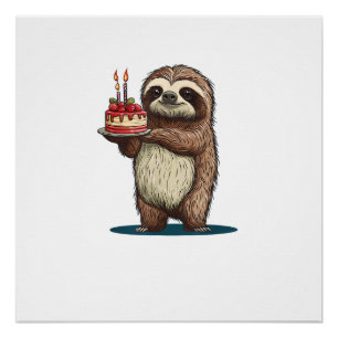 Póster Bolo de Aniversário Engraçado com Fantasia de Preg