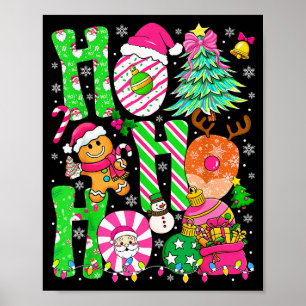 Poster Bolo de árvore de Natal Ho Ho Ho Homem de gengibre