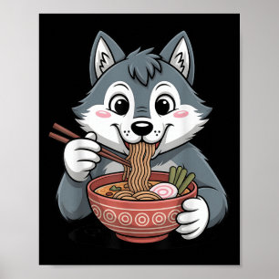 Poster Bolo de Cachorro Kawaii, comedor de Roucos, japonê