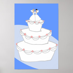 Póster Bolo de Casamento Duas Brides