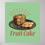 Poster Bolo de Fruta<br><div class="desc">Se você acha que o bolo de frutas é delicioso ou acha que ele deveria ser usado como um ponto de porta, o design de frutas é humorístico e retrógrado para você! Normalmente, os frutos são feitos com frutas, loucos e especiarias. Este retro, pop, design de bolo de fruta parece...</div>