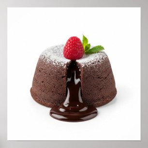 Poster Bolo de Lava de Chocolate com Molho