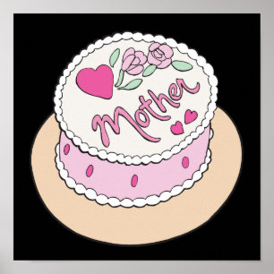 Póster Bolo do dia das mães