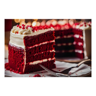 Póster Bolo Velvet Vermelho