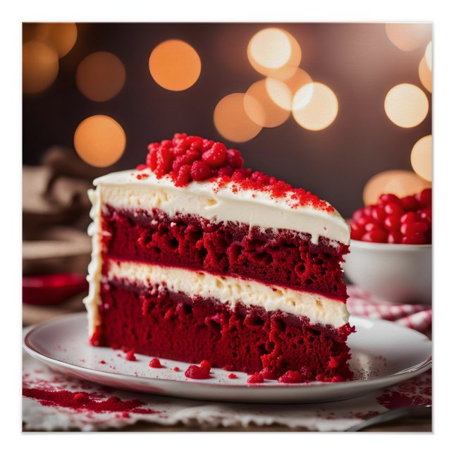 Póster Bolo Velvet Vermelho (Frente)