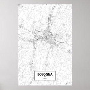 Poster Bolonha, Italia (preto no branco)