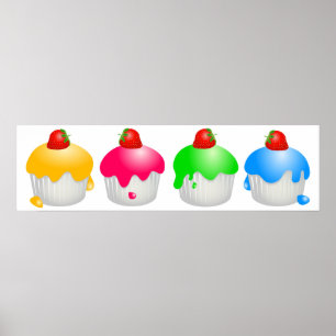 Póster Bolos da morango