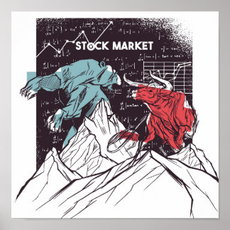 Poster Bolsa de Valores Bull e Bear Trading