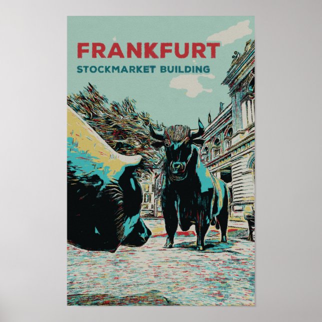 Poster Bolsa de Valores de Frankfurt Esculturas Icônicas (Frente)